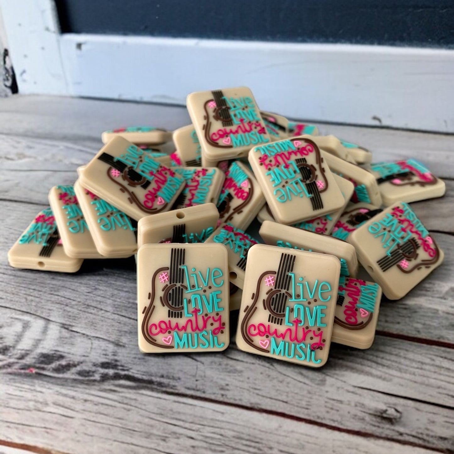 X388- "Live Love Country Music" Exclusive Focal (1 Count) Bead Silicone