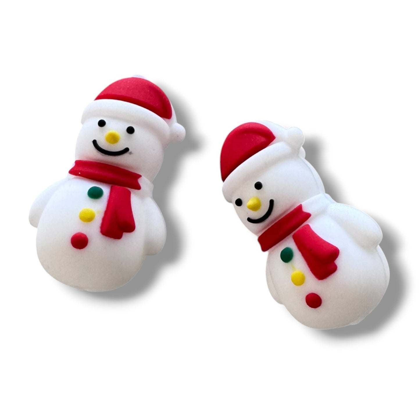 h1003- "Snowman 3D" Silicone Focal Bead for DIY Crafts (1 Count)