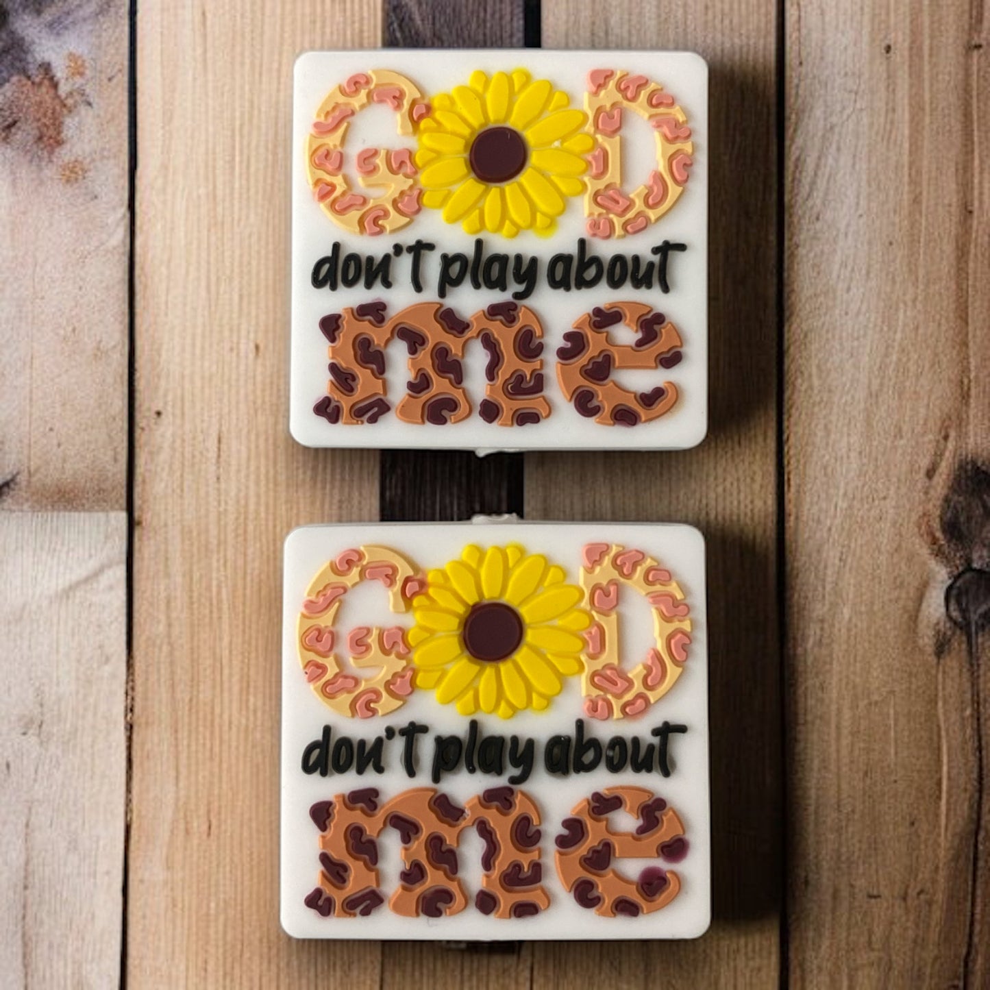 e608 - “God Don't Play" Silicone Focal Bead (1 Count) 4036-1