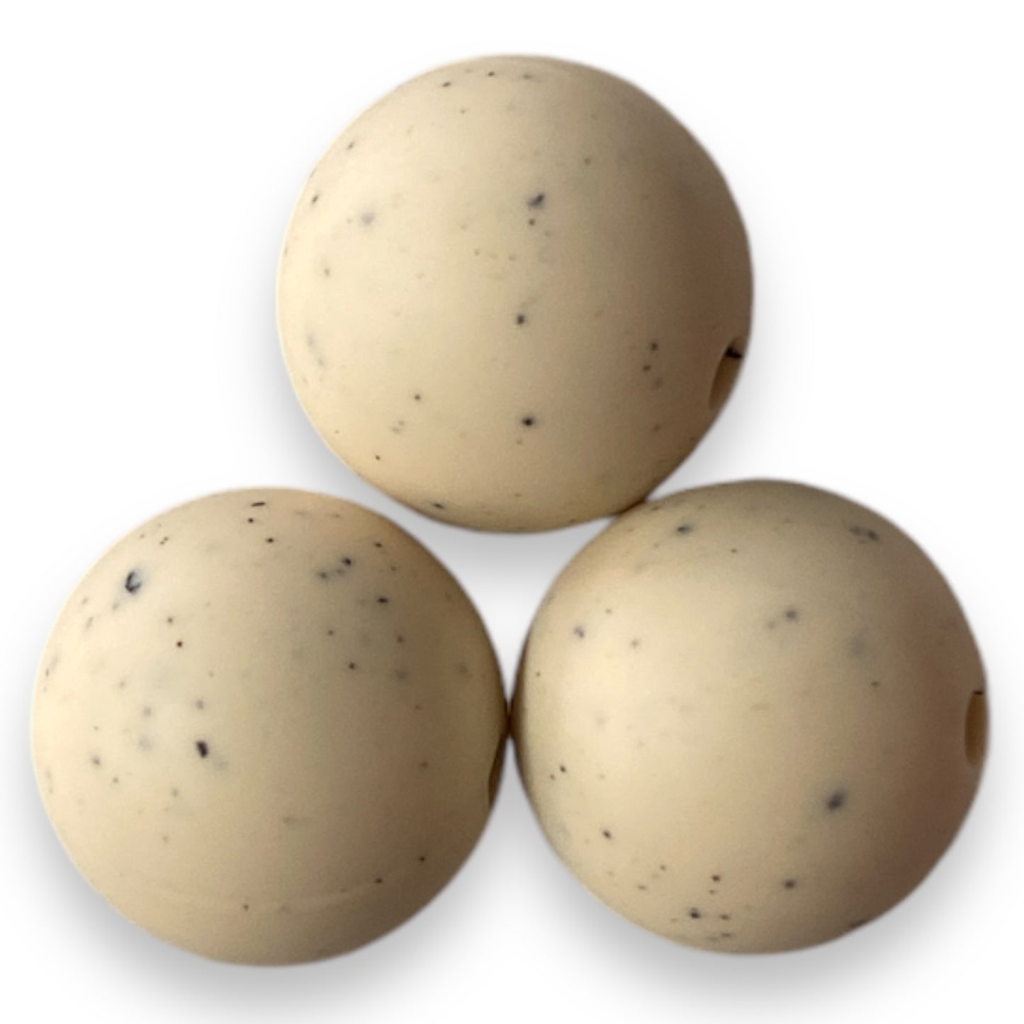 #782 - Cream 15mm "Granite" Silicone Beads