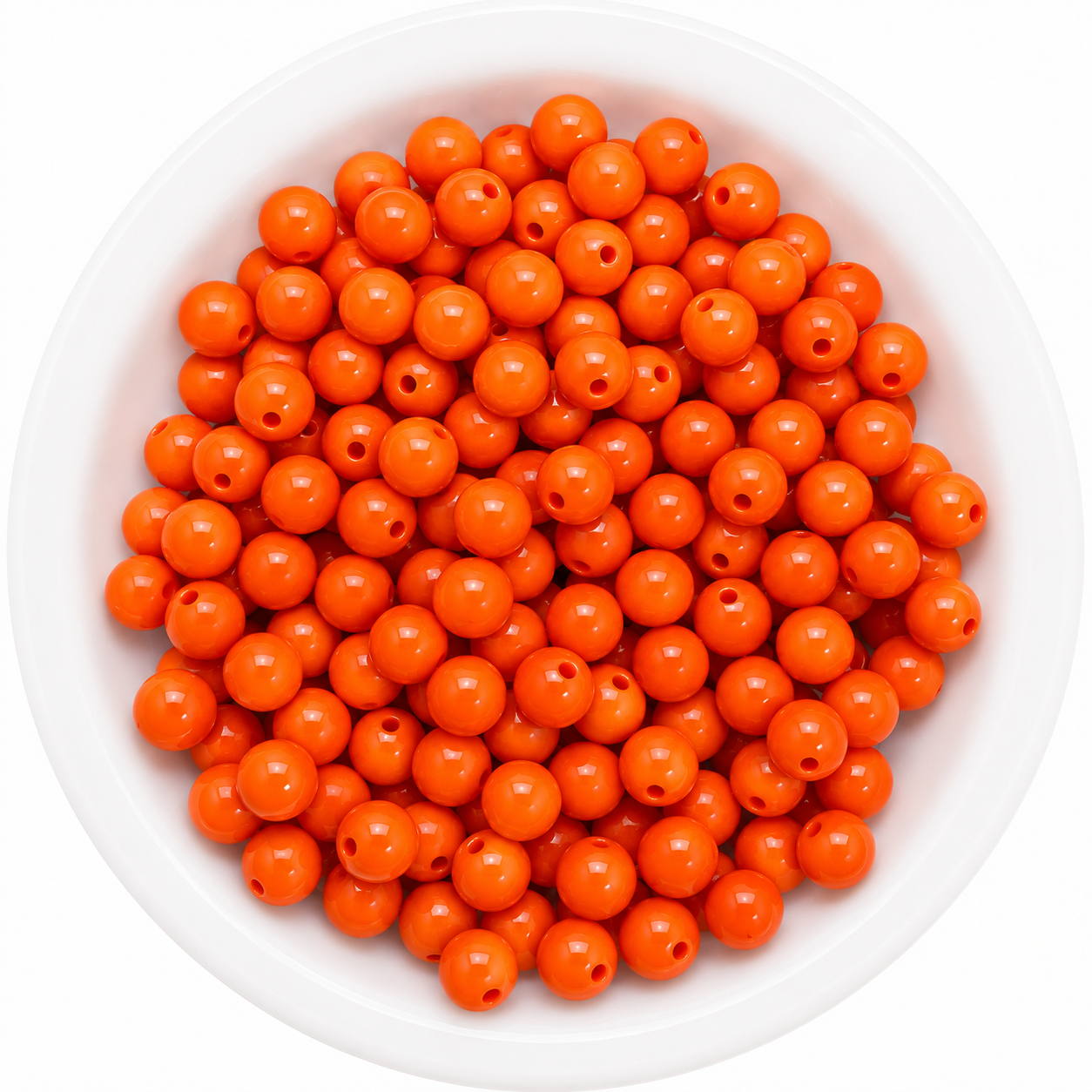 #16 - 12mm Dark Orange Solid Acrylic Beads (20 Count)