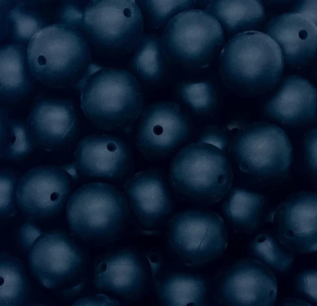 34 / 15mm - Black Silicone Bead