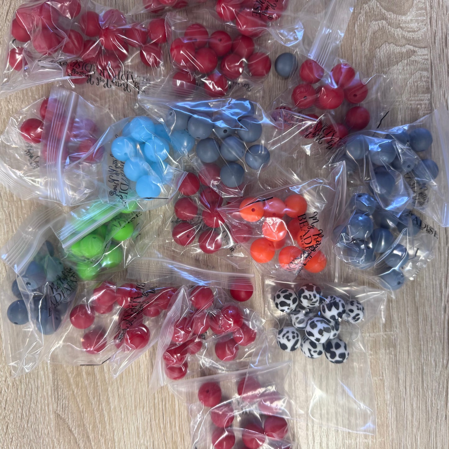 15mm Silicone Beads- 190 Count - PACK A