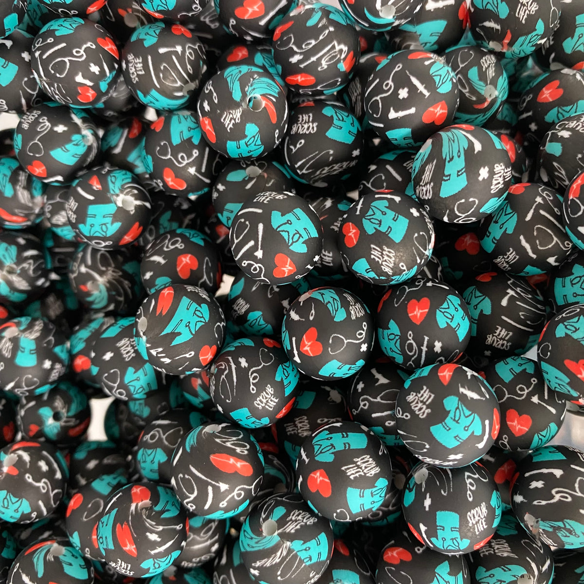 T55 - 15mm “Scrubs” Silicone Beads