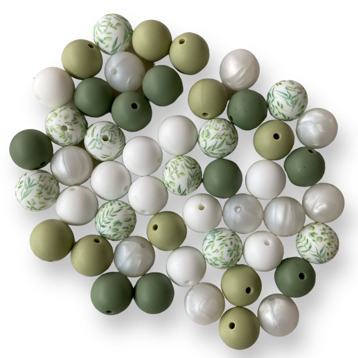 CK - 131 - 15mm "Eucalyptus" 50 Count Silicone Bead Pack