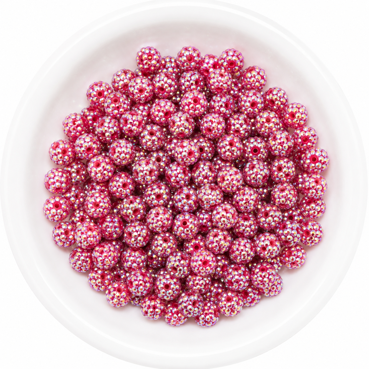 #200 - 12mm Dark Red AB Rhineston Beads (20 Count)