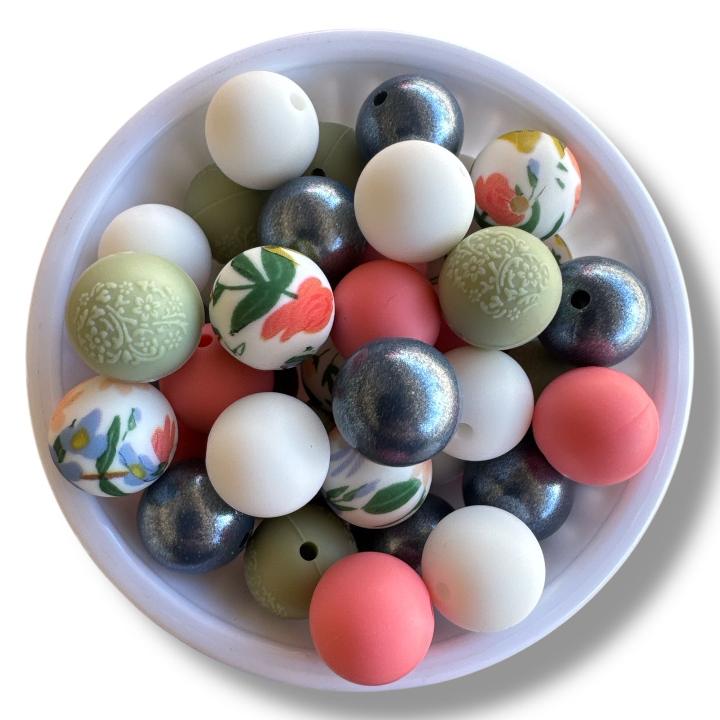 "Soft Bloom" 15mm Silicone 50 Count Bead Pack – Ideal for Beadable Pens & Keychains