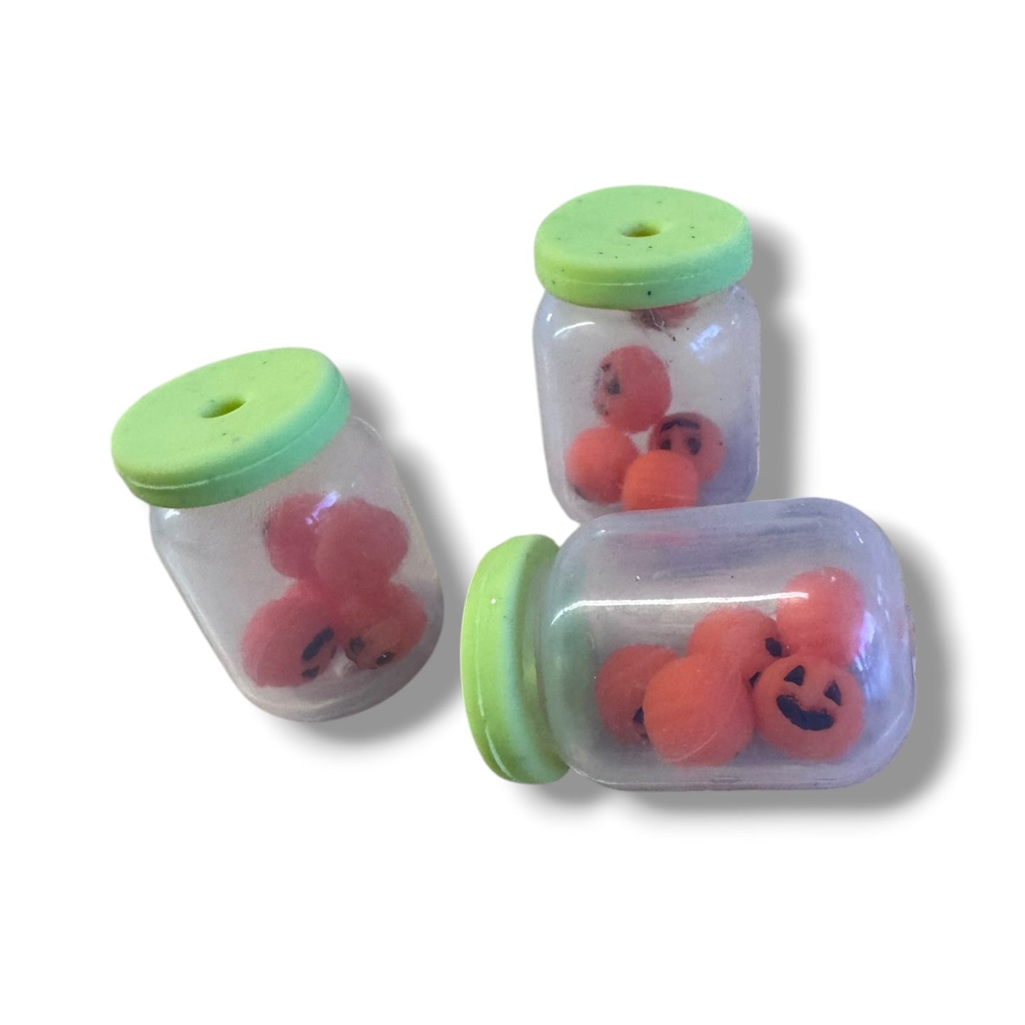 X343 - "Pumpkin Candy Jar 3D" Silicone Focal Bead for DIY Crafts (1 Count)