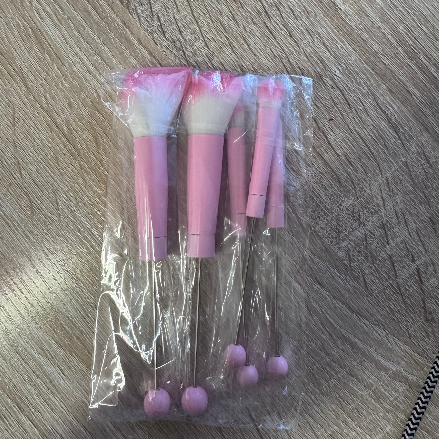 Pink Beadable Makeup Brush Set