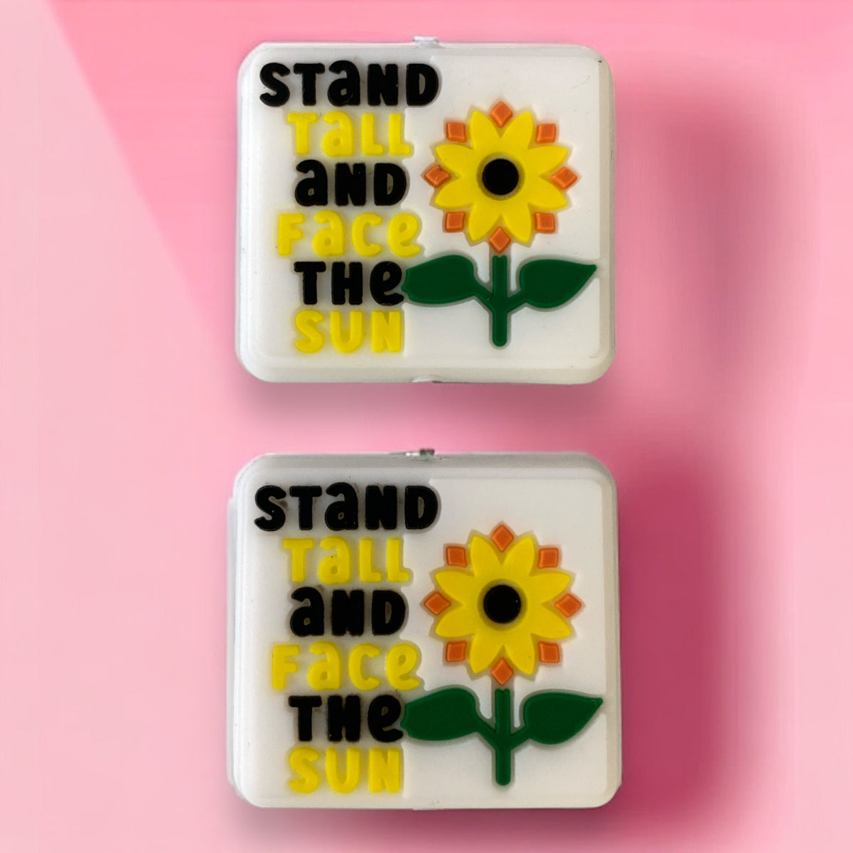 h972 - “Stand Tall And Face The Sun" Silicone Focal Bead (1 Count)