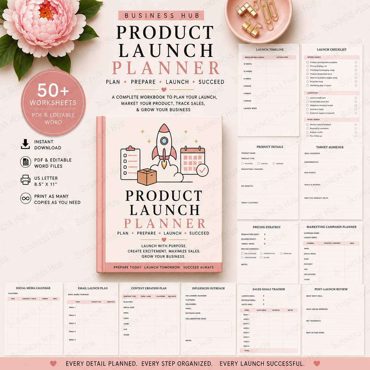 Product Launch Planner | Printable Product Launch Workbook