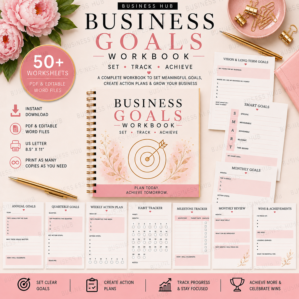 Business Goals Workbook | Printable Goal Setting Planner