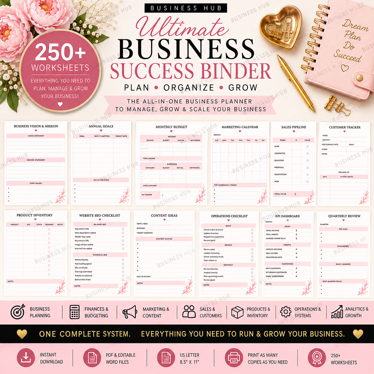 Ultimate Business Success Binder | All-in-One Small Business Planner | Over 300 Sheets
