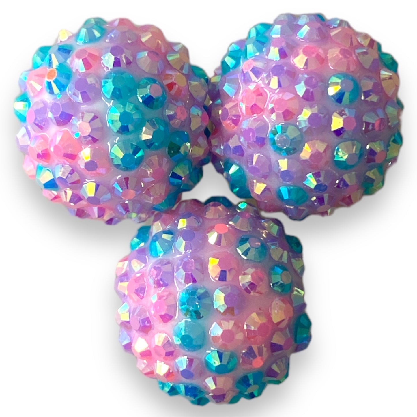 #1156 - 20mm Cotton Candy Confetti AB Rhinestone Beads (1 Count)