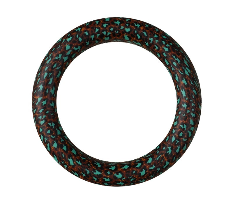 Q- A771 - 65mm "Aqua & Brown Leopard" Silicone Ring