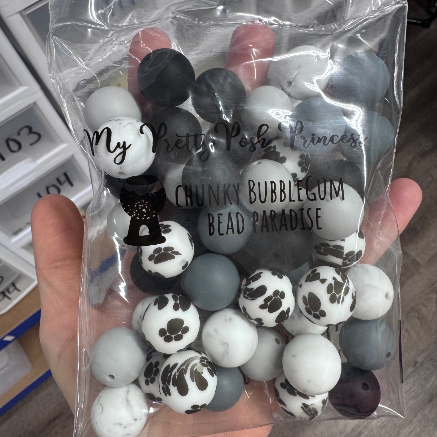 Paw Print 19mm Silicone 50 Count Mix *WAREHOUSE SALE*