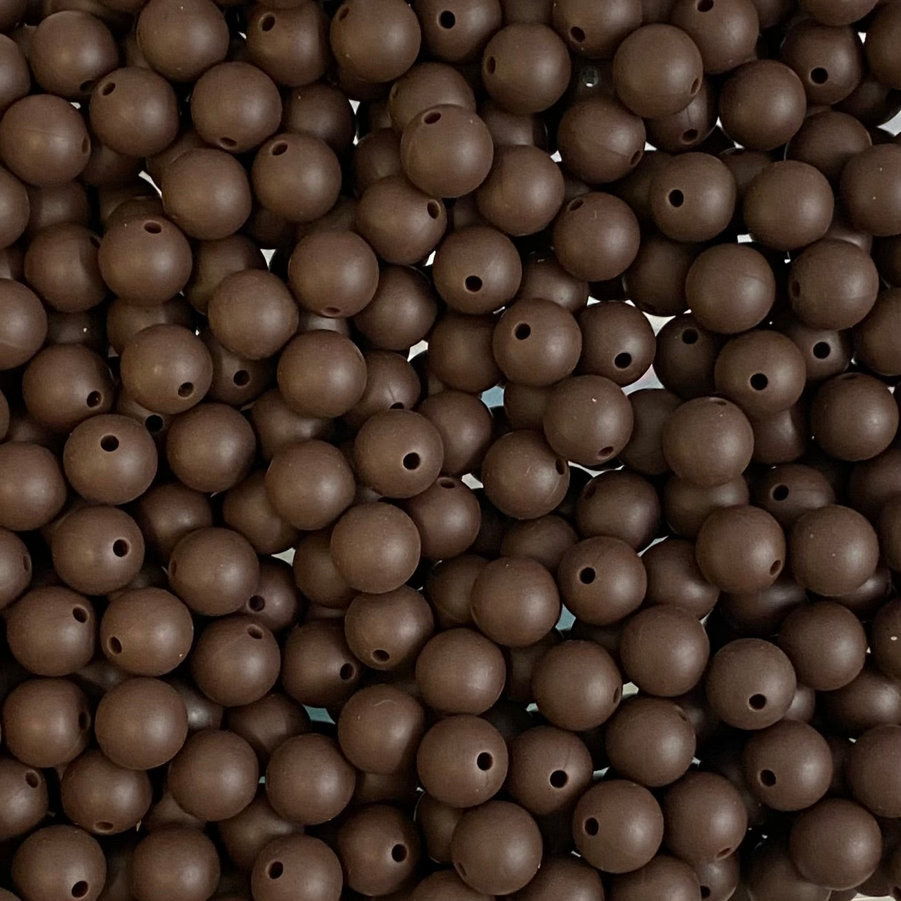 a 19 / 15mm - Dark Brown Silicone Bead