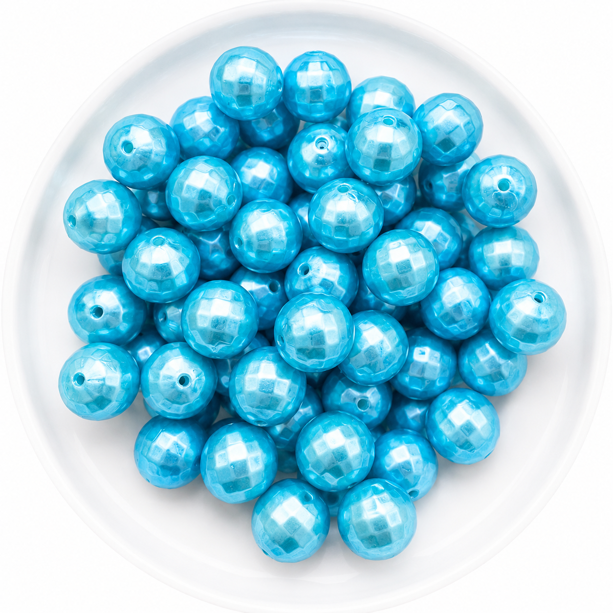 #649 - 20mm "Aqua Disco Ball" Acrylic Beads (1 Count)