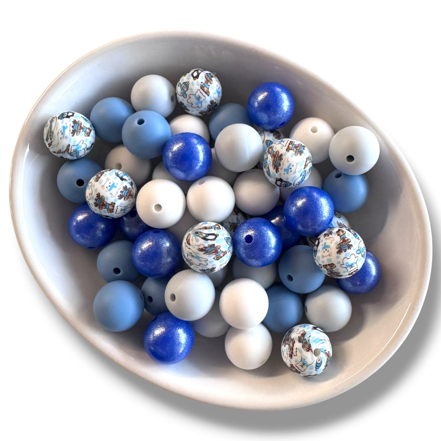 "Winter Wonderland" - Silicone 15mm Bead Lot (50 Count) – Ideal for Beadable Pens & Keychains