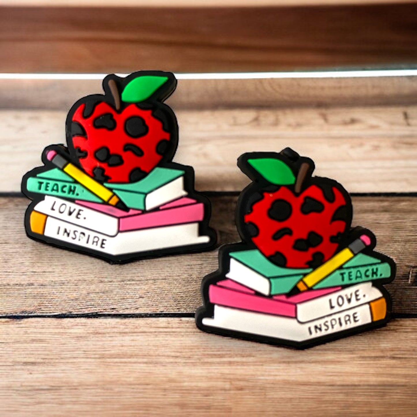 X347 - “Book Apple" Silicone (1 Count) Focal Bead