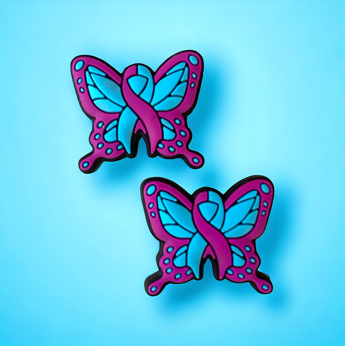 e631- “Domestic Violence Awareness" Silicone Focal Bead (1 Count)