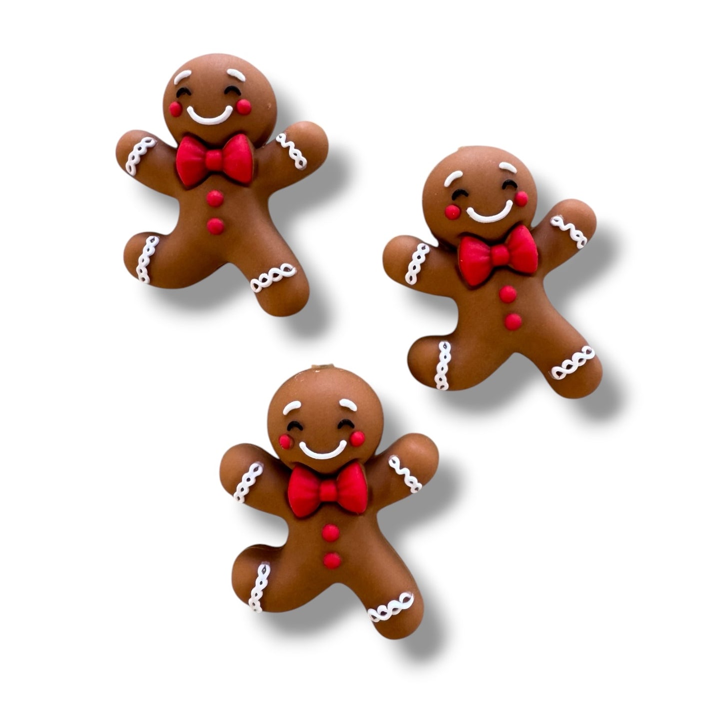 h1025- "Gingerbread Man" Silicone Focal Bead for DIY Crafts (1 Count)