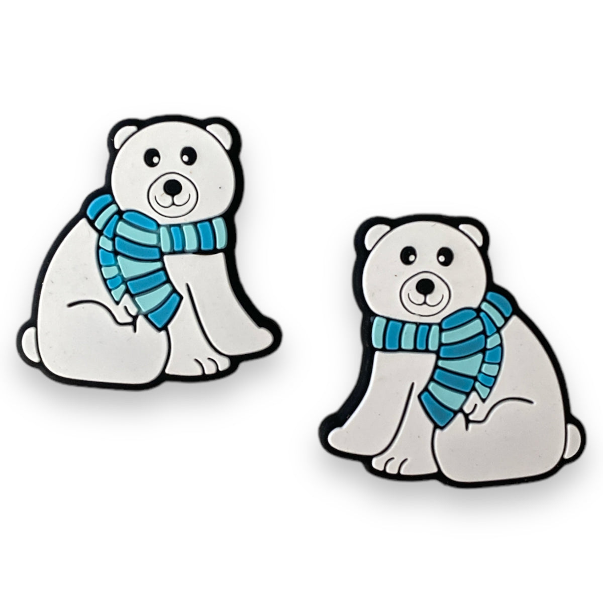 X179- "Polar Bear / Blue” Silicone (1 Count) Focal Bead