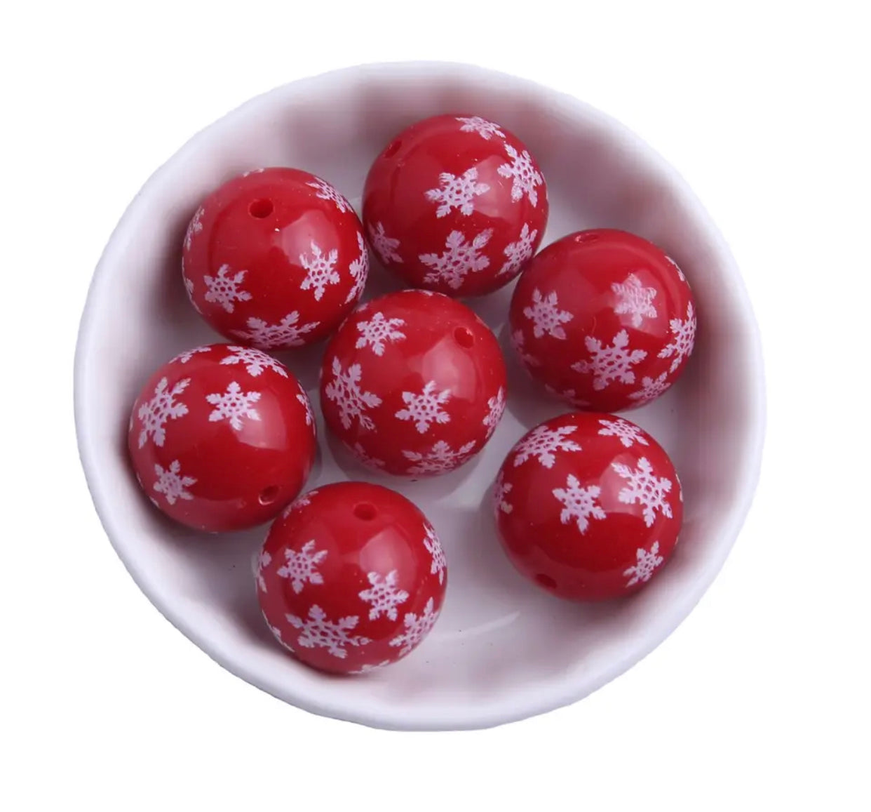 #688 - 20mm Red Snowfall Acrylic Beads (1 Count)