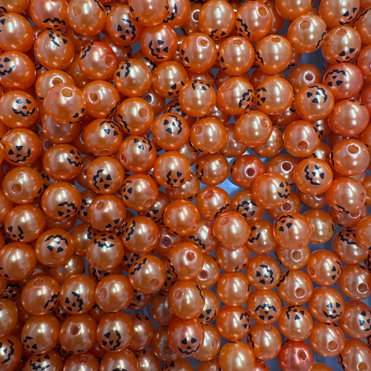 #74- 12mm Pumpkin Pearl Acrylic Bubblegum Beads (20 Count)
