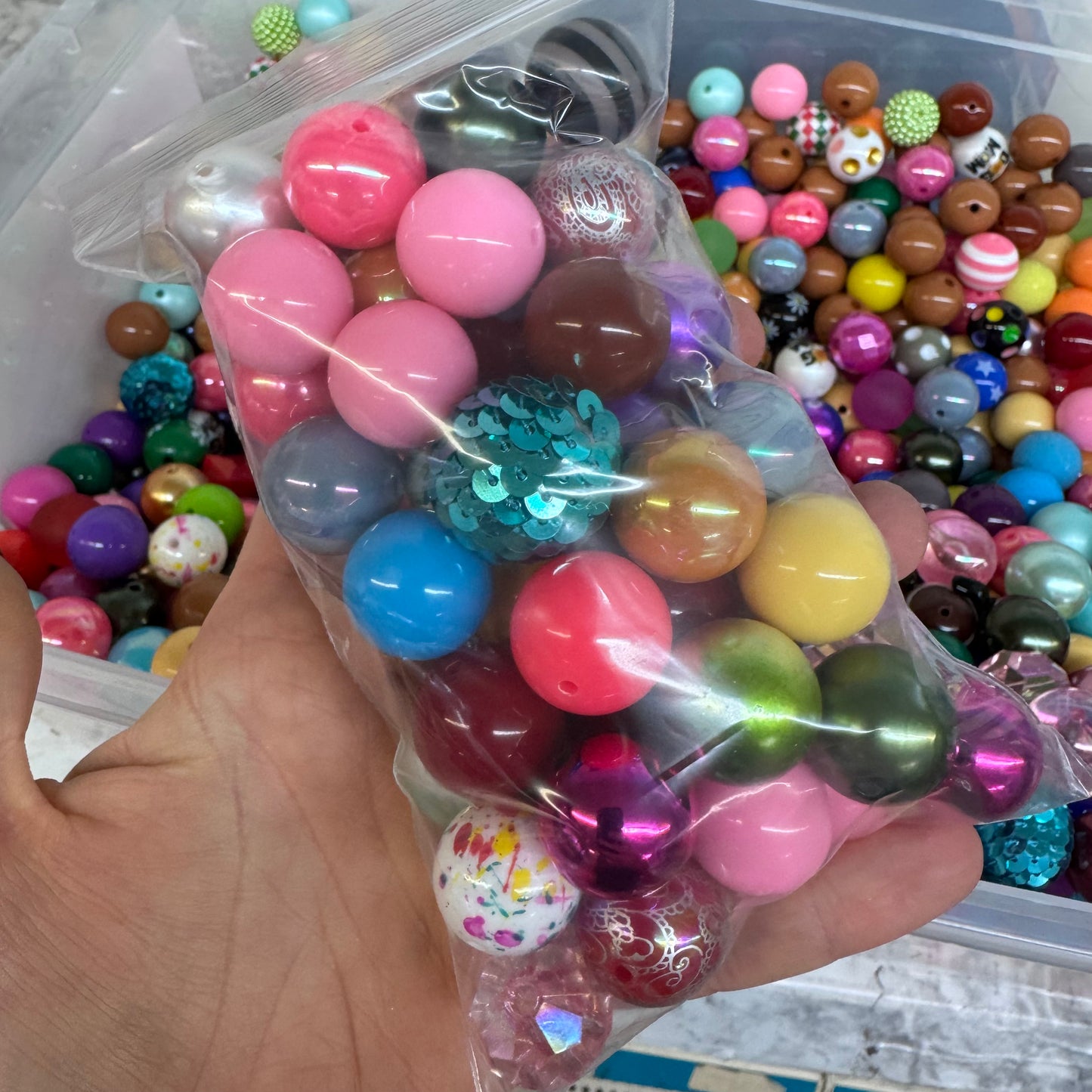 20MM ACRYLIC Bead Grab Bag (Approx. 50 count) - Multiple GBs will be combined into larger bags (Copy)