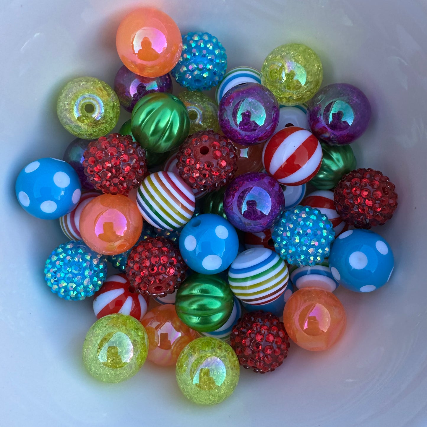 20M-79 - 50 Count 20mm Rainbow Acrylic Bead Pack