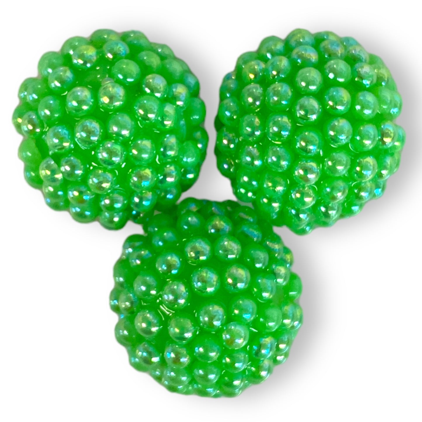 #1214 - 20mm Lime Pearl AB Plastic Rhinestone Beads (1 Count)