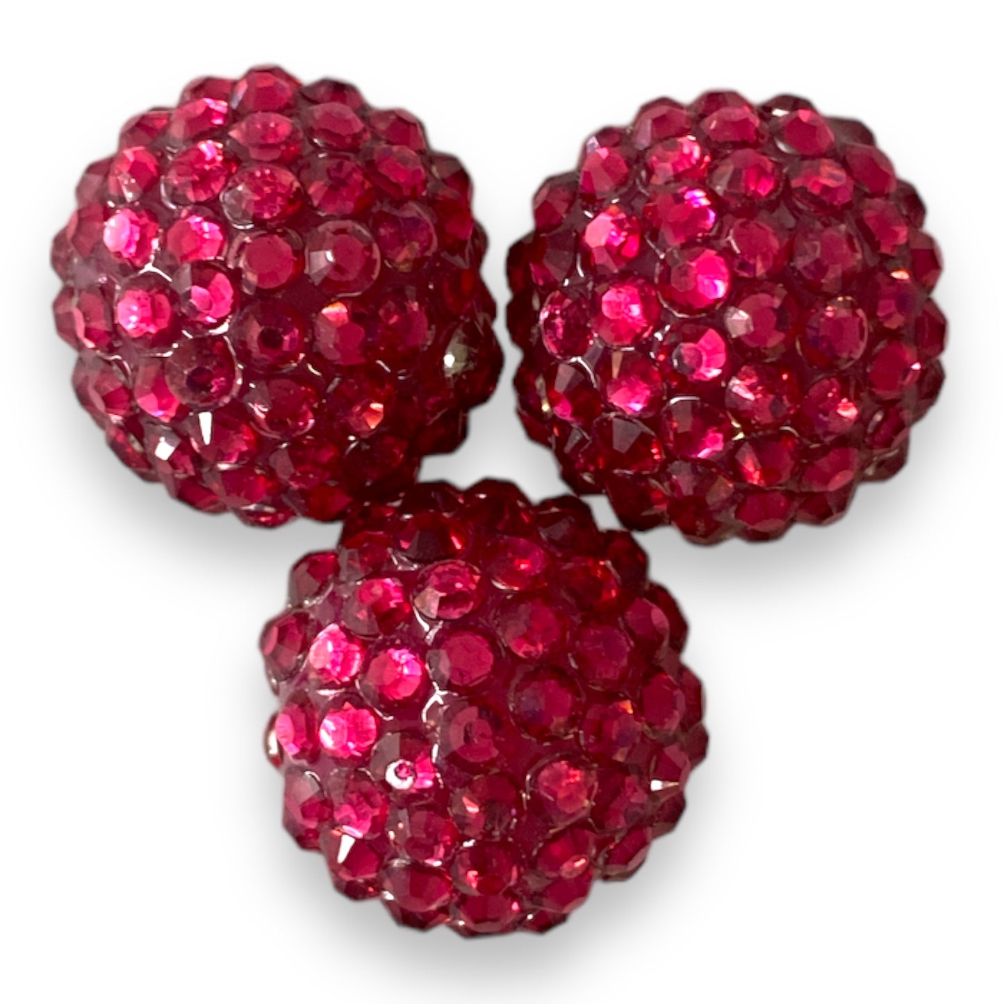 #1133 - 20mm Dark Pink Rhinestone Beads (1 Count)