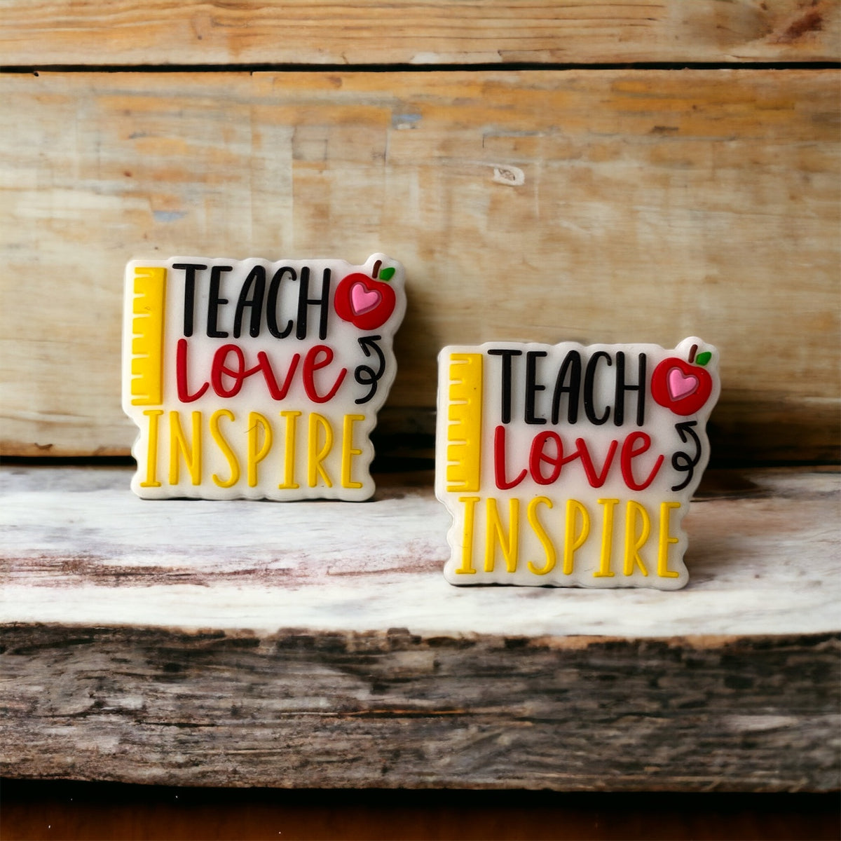 X340 - “Teach Love Inspire” Silicone (1 Count) Focal Bead