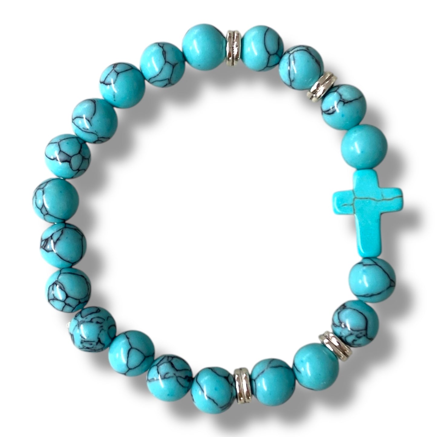 A24- "Turquoise" Natural Stone / Wood Bracelet