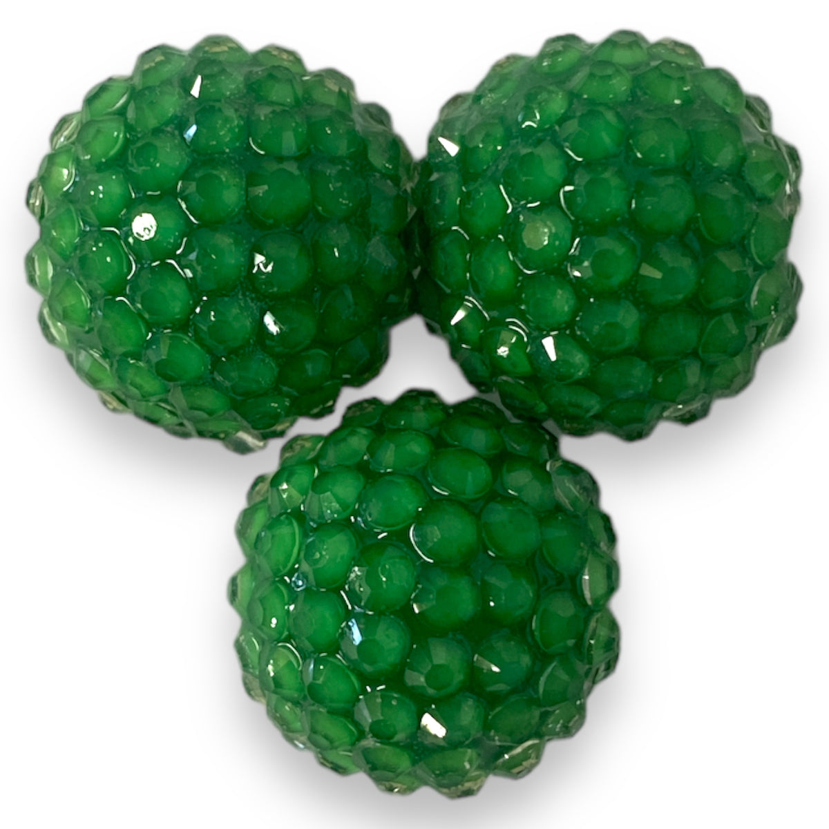 #1249 - Christmas Green Jelly Rhinestones Acrylic Beads (1 Count)