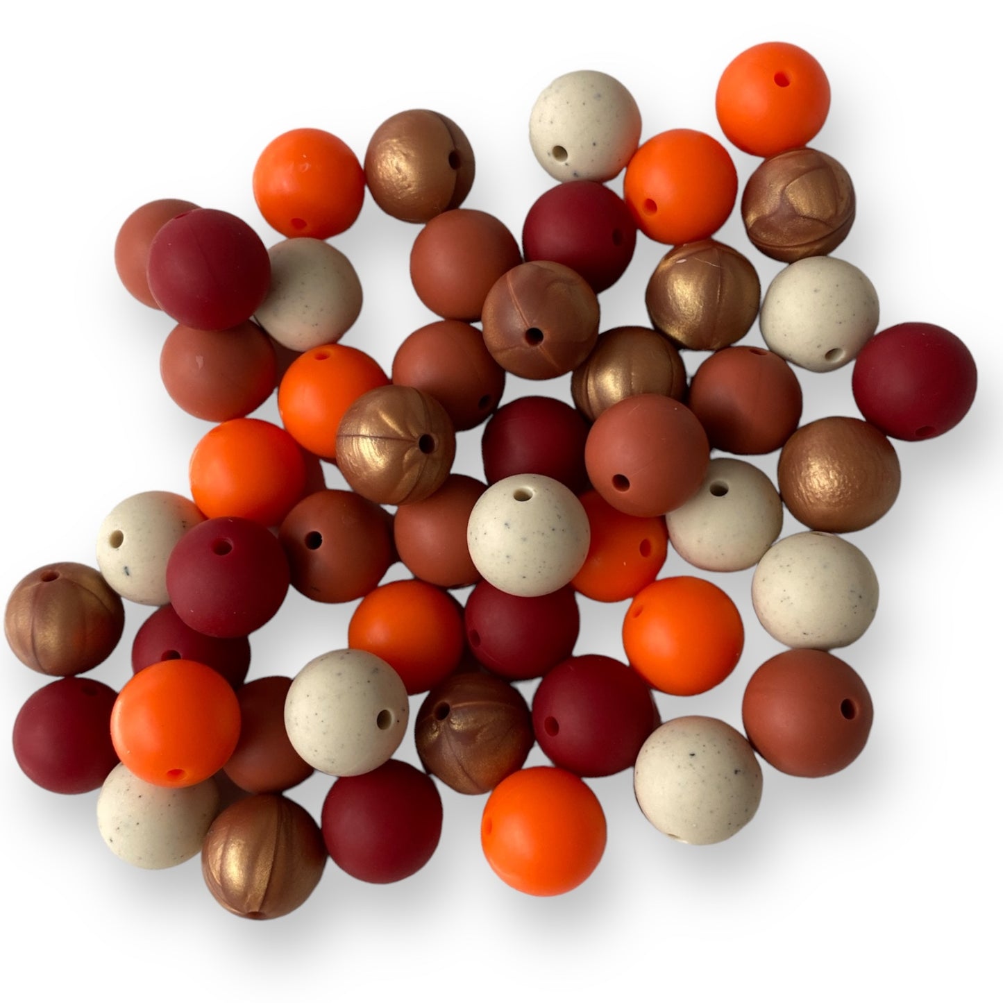 "Cinnamon Spice" 15mm Silicone 50 Count Bead Pack – Ideal for Beadable Pens & Keychains