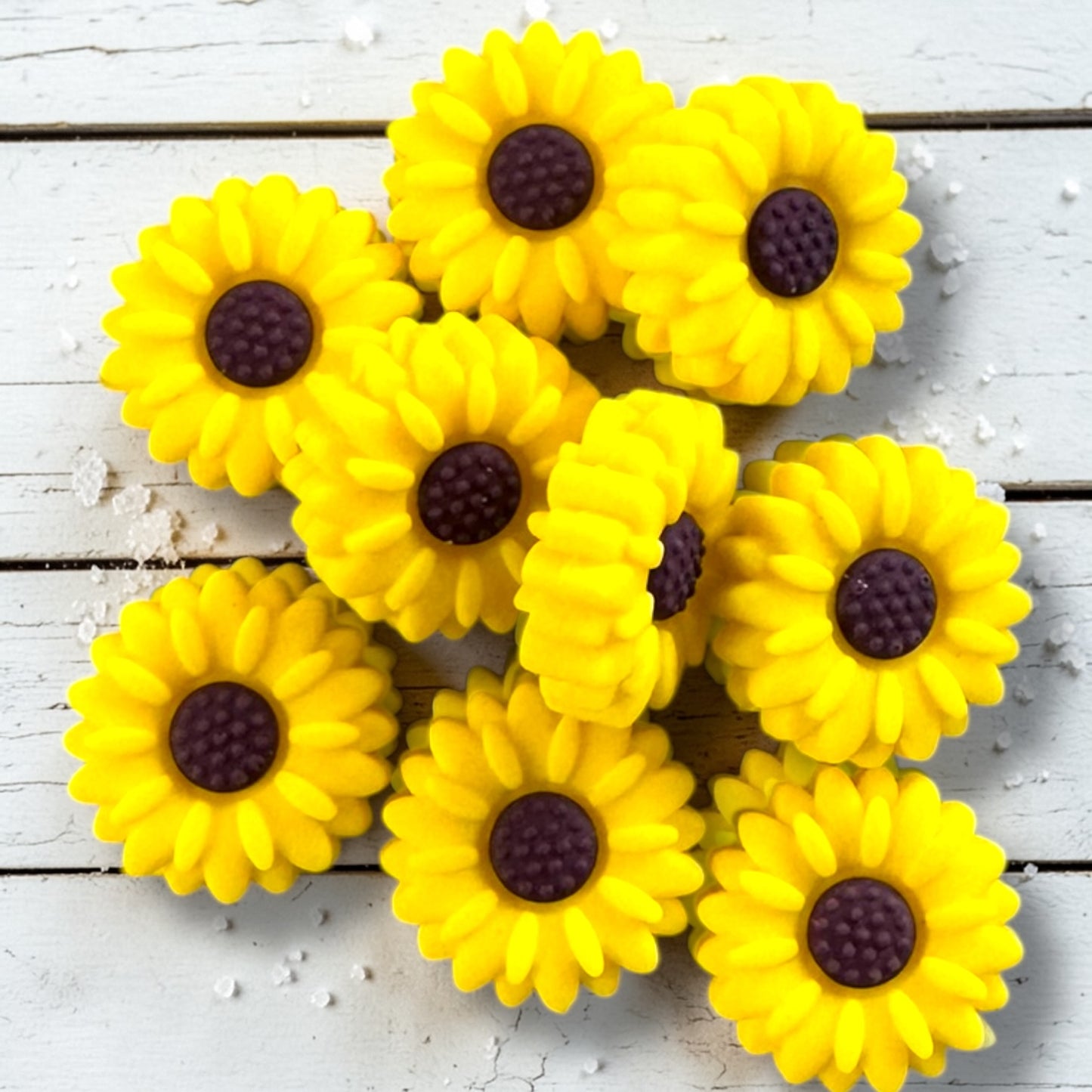 X215- Yellow (20mm) Flower SSilicone Focal Bead for DIY Crafts (1 Count)