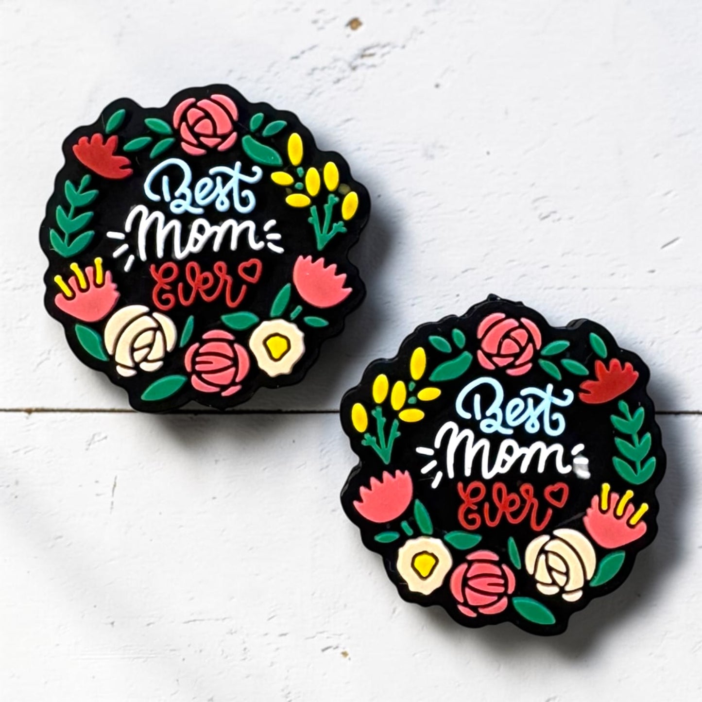 X117- "Best Mom Ever" Silicone Focal Bead for DIY Crafts (1 Count)