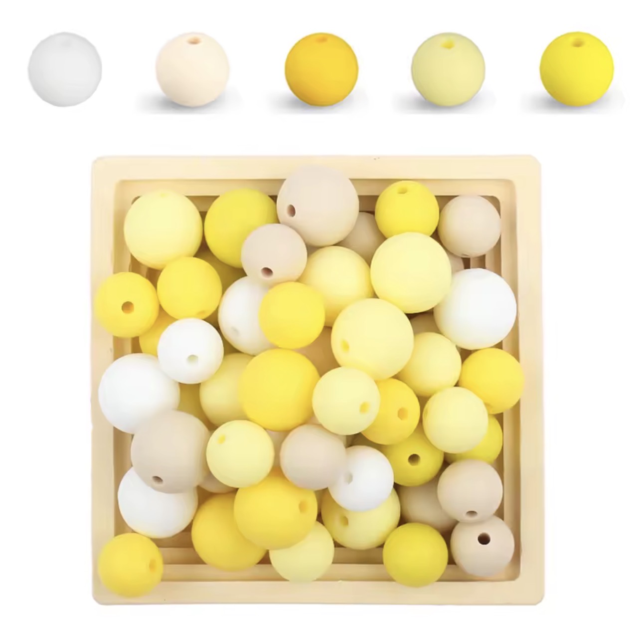 "Lemon Drop" 15mm Silicone 50 Count Bead Pack – Ideal for Beadable Pens & Keychains
