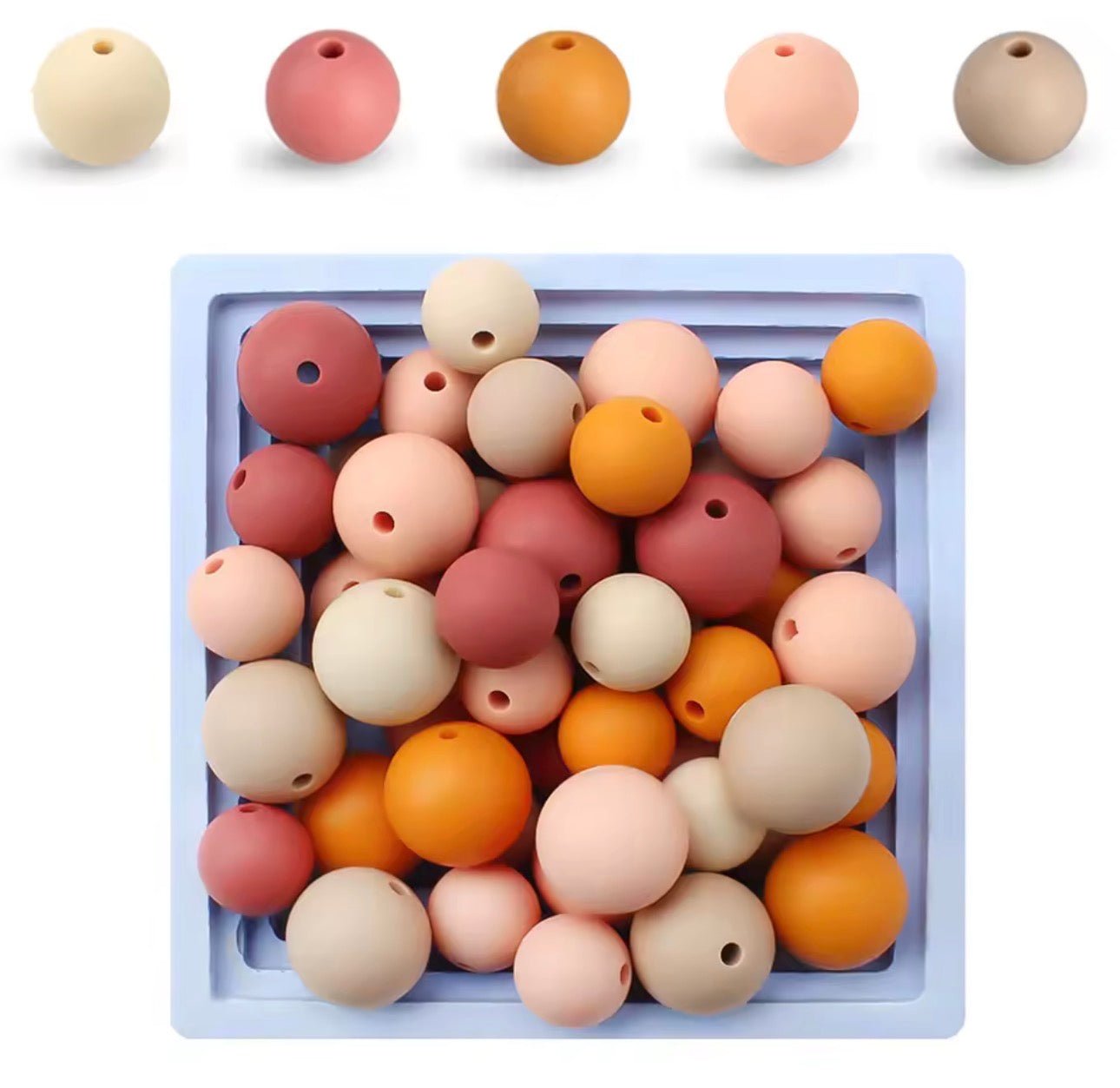 "Golden Hour" 15mm Silicone 50 Count Bead Pack – Ideal for Beadable Pens & Keychains