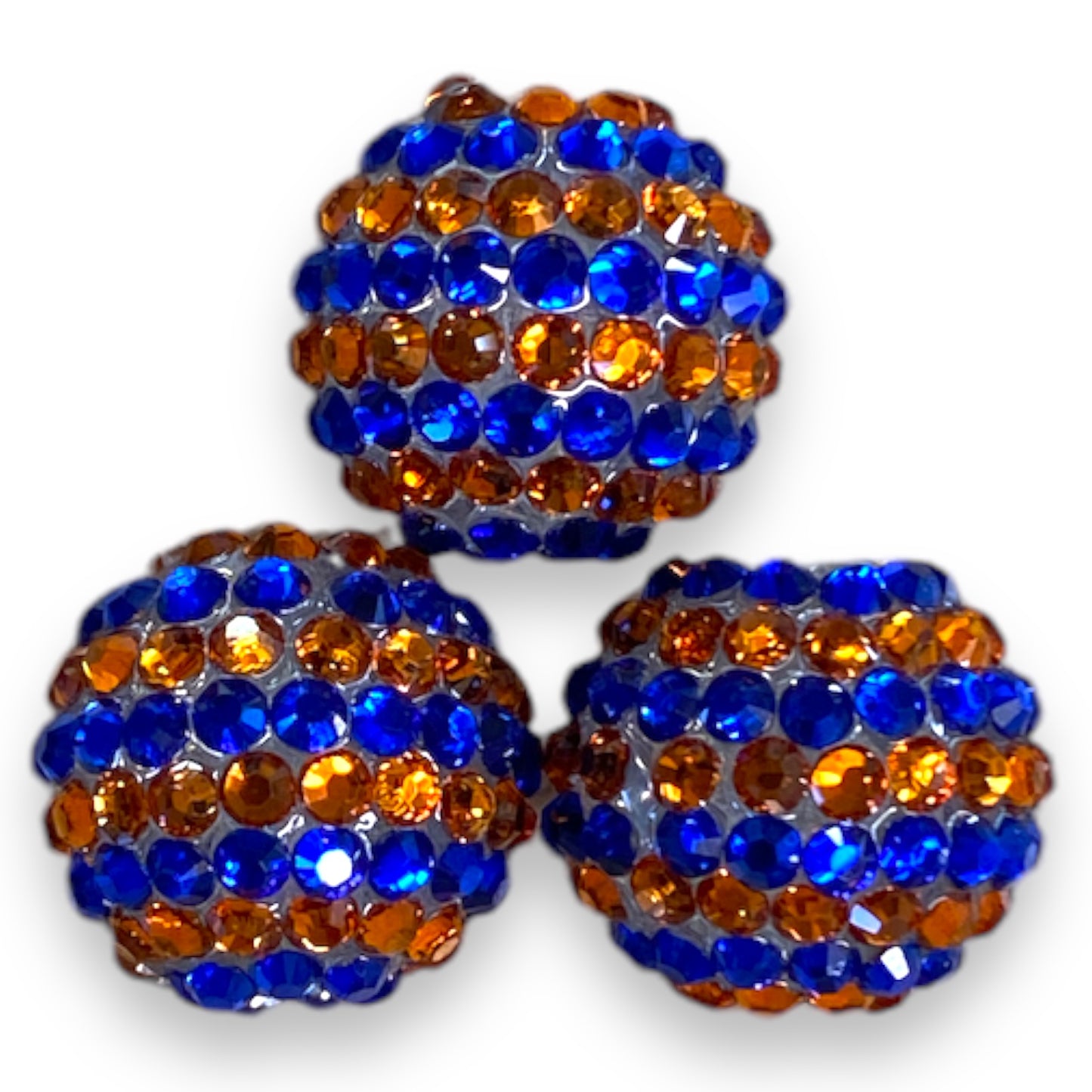 Z/97- 20mm Blue & Orange (1 Count) Acrylic Rhinestone Beads