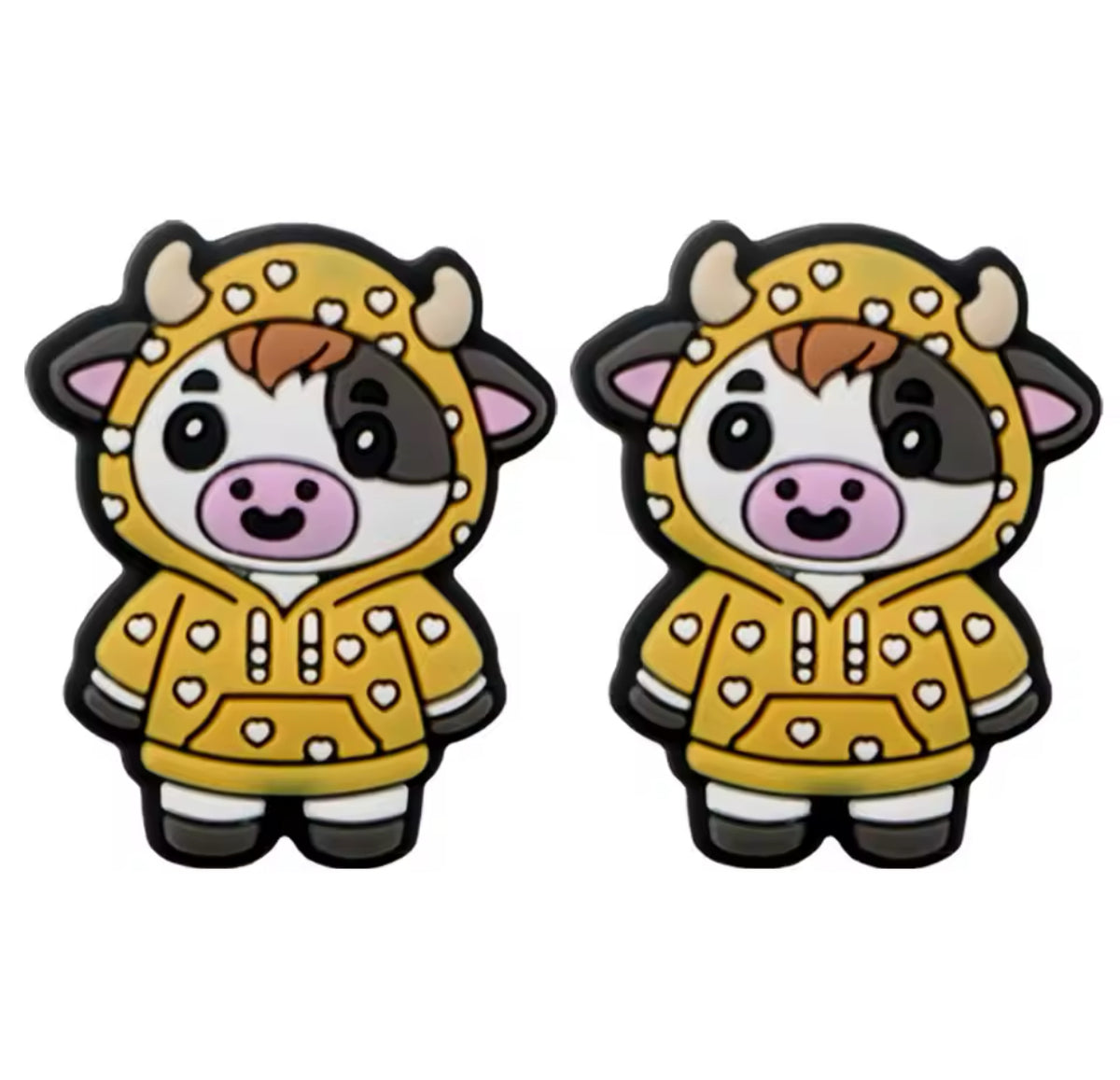 X413 - "Yellow Pajama Cow” Silicone (1 Count) Focal Bead