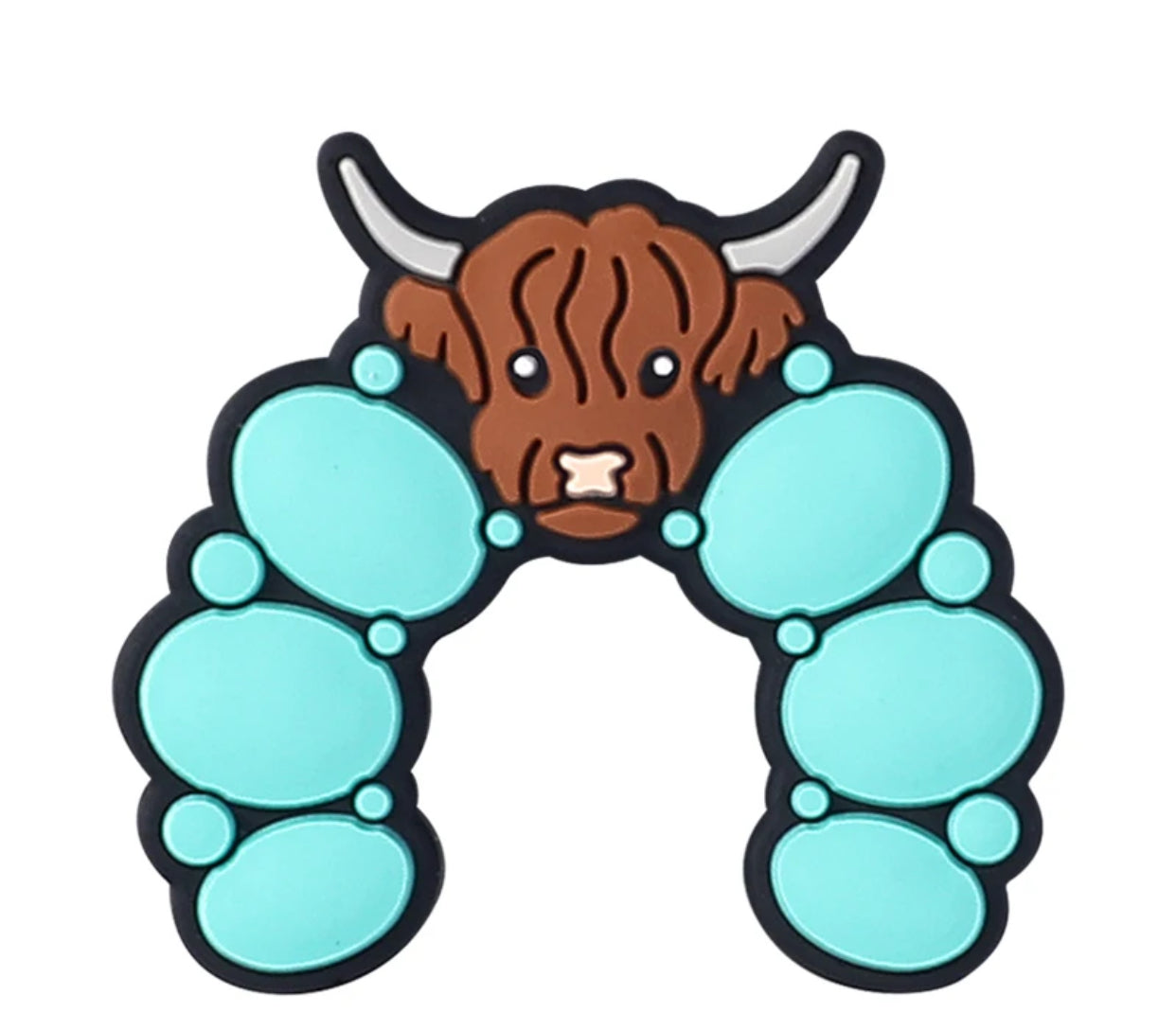 X431 - "Turquoise Horseshoe” Silicone (1 Count) Focal Bead