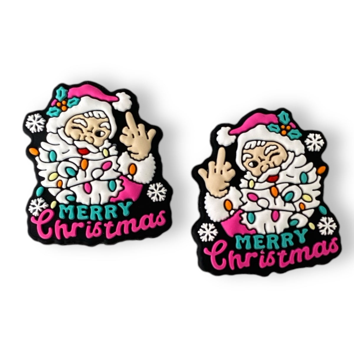 h897 - “FU Santa” Silicone (1 Count) Focal Bead