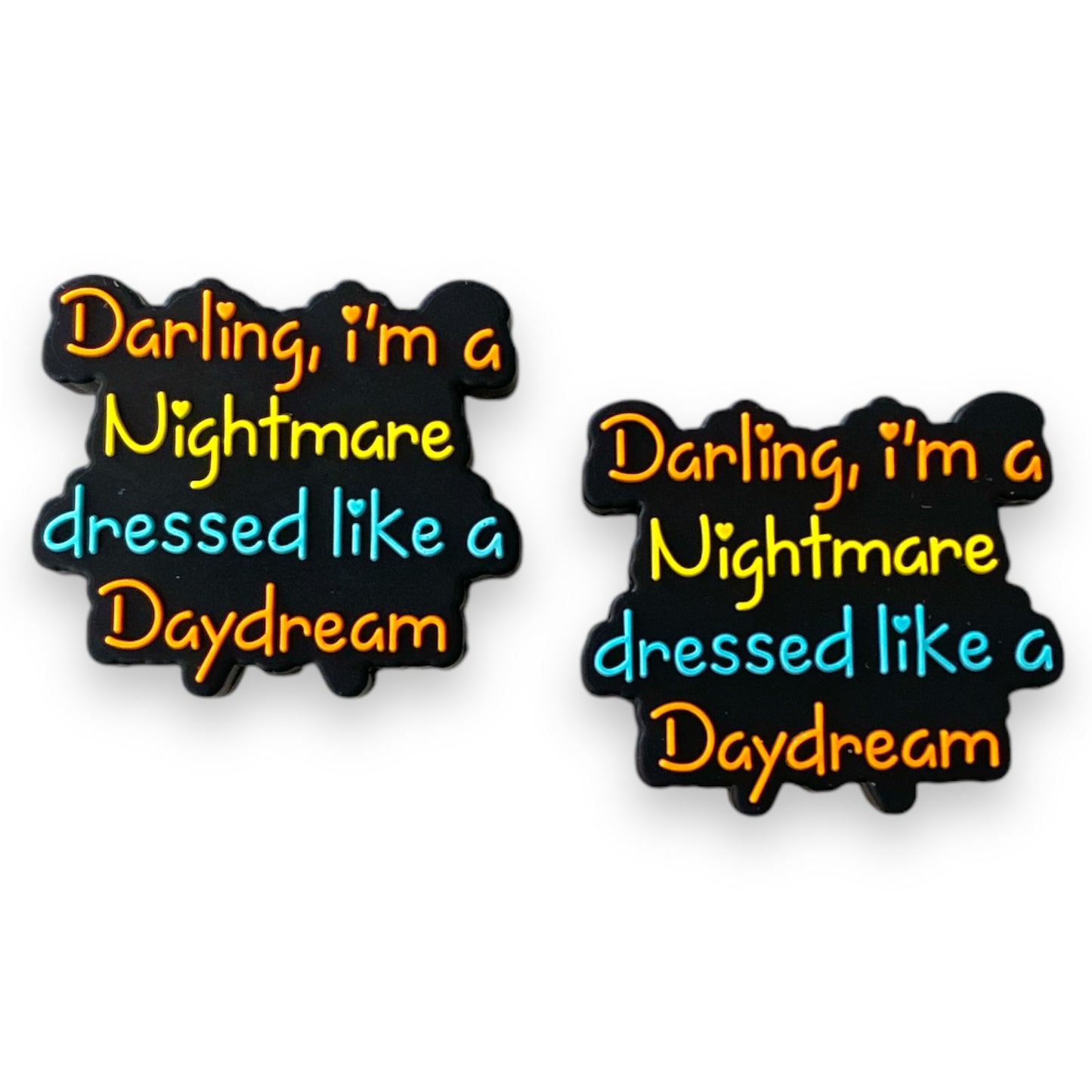 h1059 - "I'm A Nightmare” Silicone (1 Count) Focal Bead