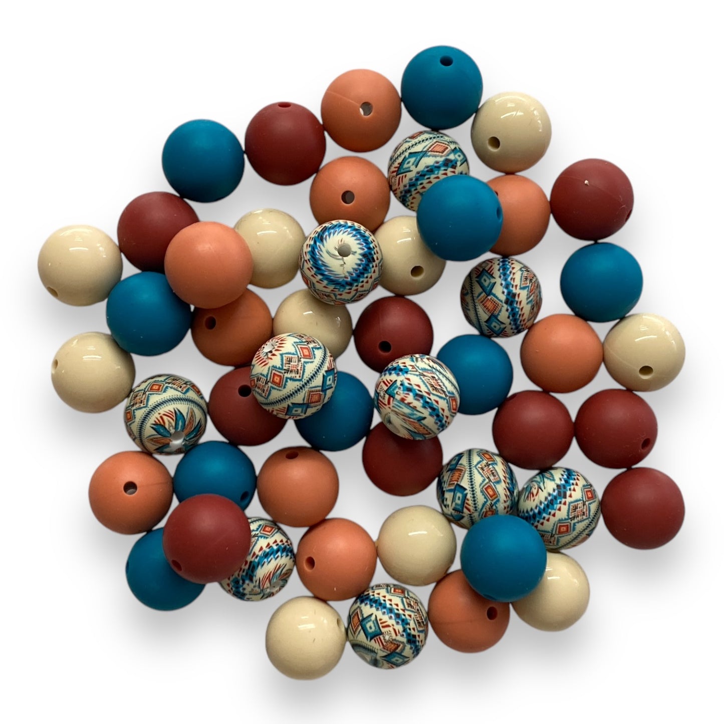 "Santa Fe Sunset" 15mm Silicone 50 Count Bead Pack – Ideal for Beadable Pens & Keychains