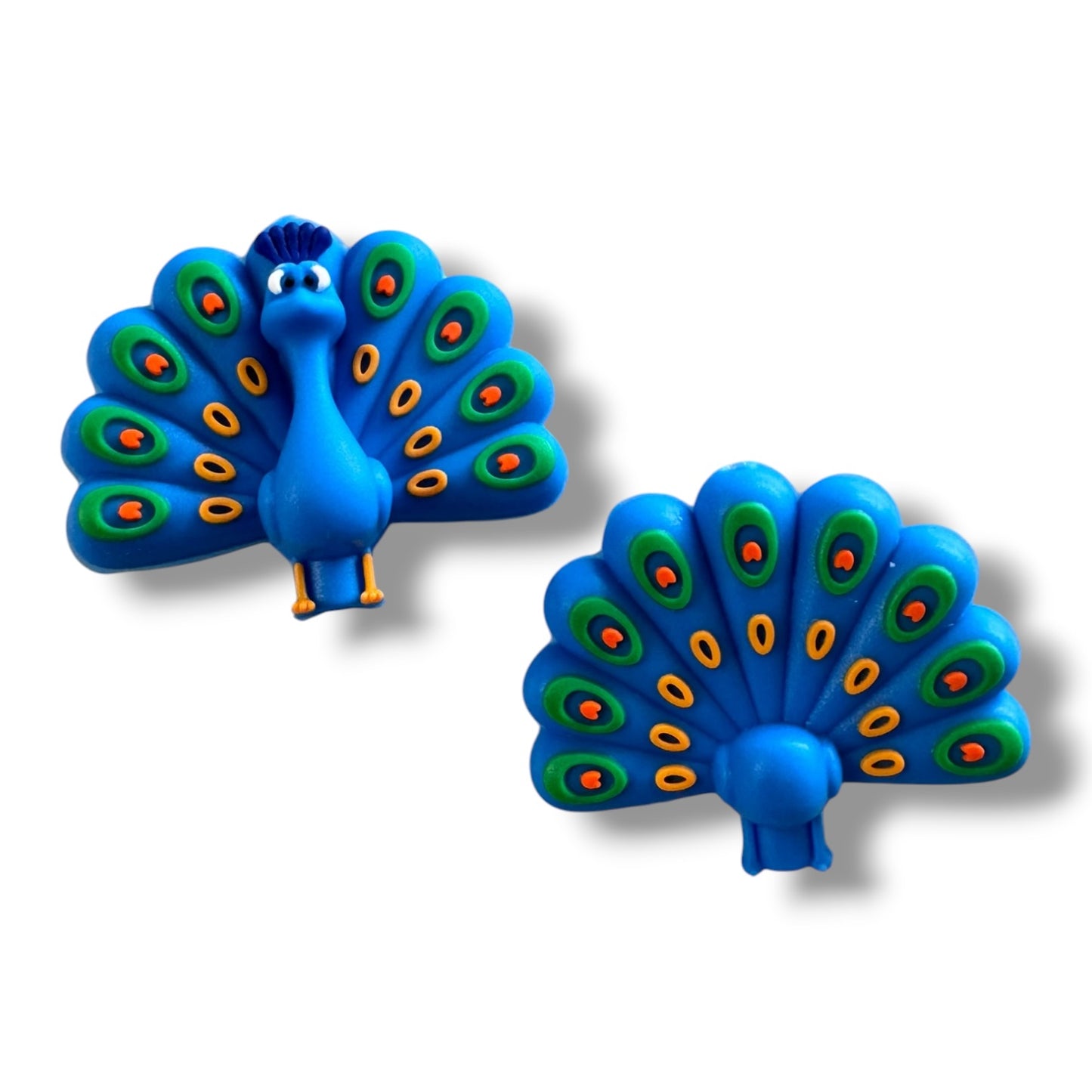 X066- "Peacock 3D" Silicone Focal Bead for DIY Crafts (1 Count)