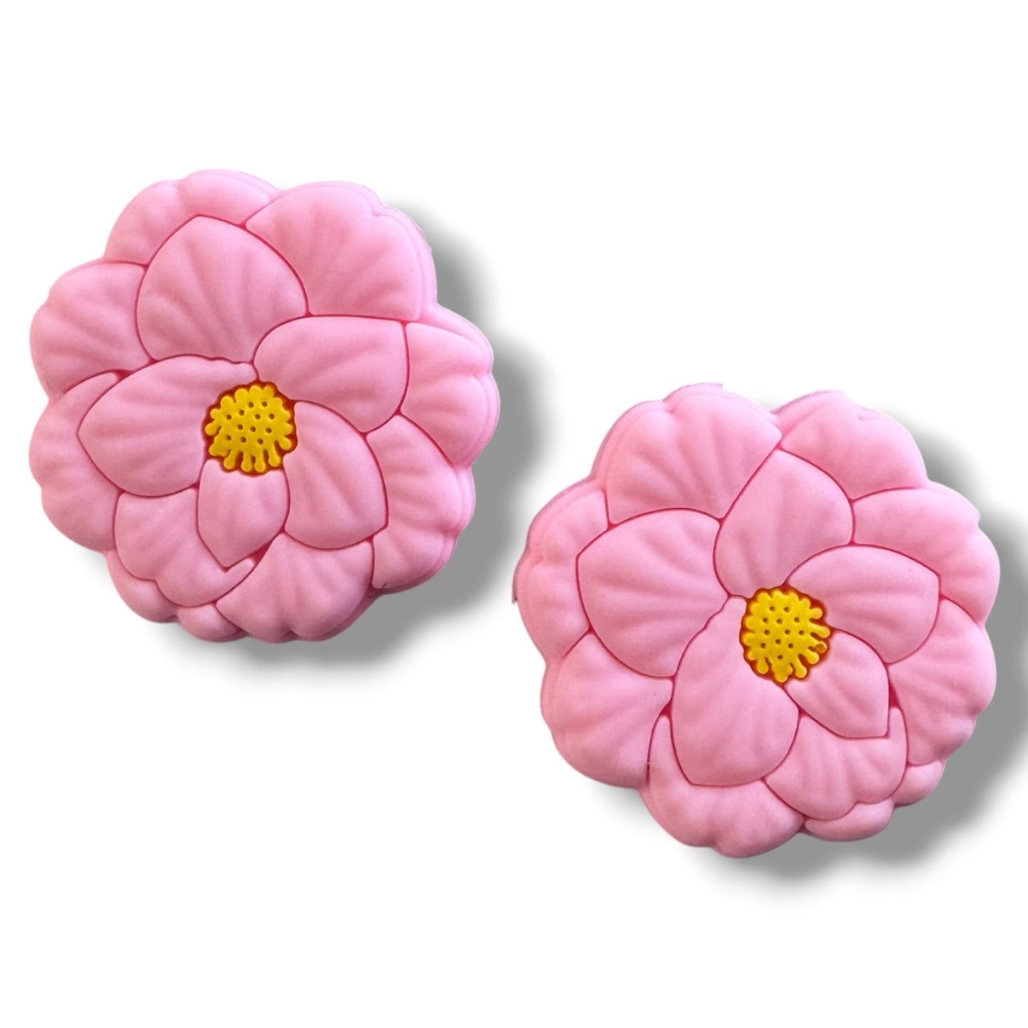 X286- "Pink Flower" Silicone Focal Bead for DIY Crafts (1 Count)