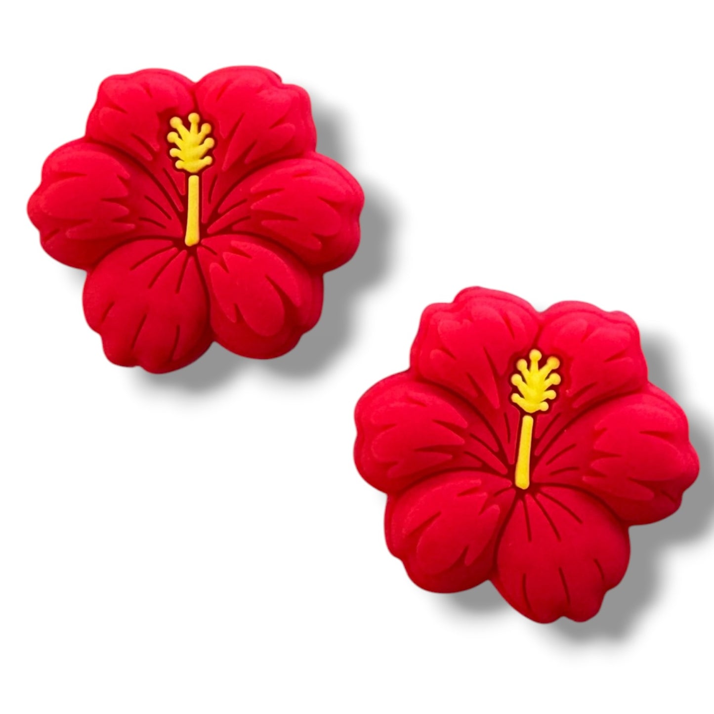 X285- "Red Flower" Silicone Focal Bead for DIY Crafts (1 Count)